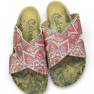 Calceo Women's Artistic Red Sandals